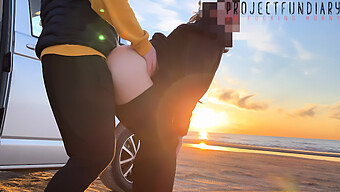 European Teen'S Outdoor Adventure In Yoga Pants