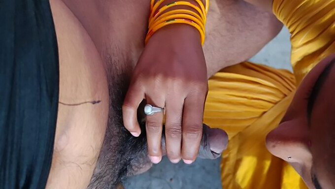 A Young Indian Woman With Big Breasts Gives Her Boyfriend A Blowjob