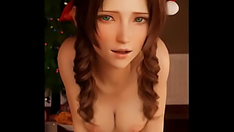 La Balade De Noël Festive D'Aerith Avec De Petits Seins Et Un Gros Cul