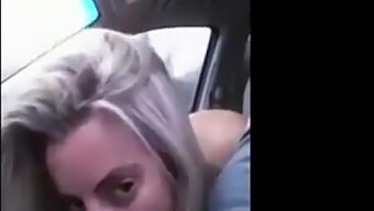 Amateur Girl Gives A Blowjob In A Car And Swallows The Cum