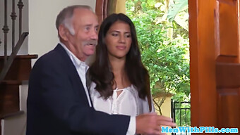 Victoria Valencia Enjoys An Older Man'S Penis In Her Young Mexican Pussy