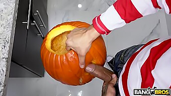 Evelyn Stone, A Young Babe, Enjoys A Halloween Surprise From Bruno In A Bangbros Video