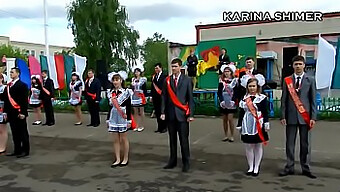 Russian Teen Upskirt During School Dance