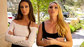 Zwei Blonde Babes, Bridget Bond Und Aj Applegate, In Einem Wilden Dreier