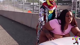 Gibby The Clown Engages In A Steamy Encounter With An Ebony Big Beautiful Woman On A Well-Known Highway